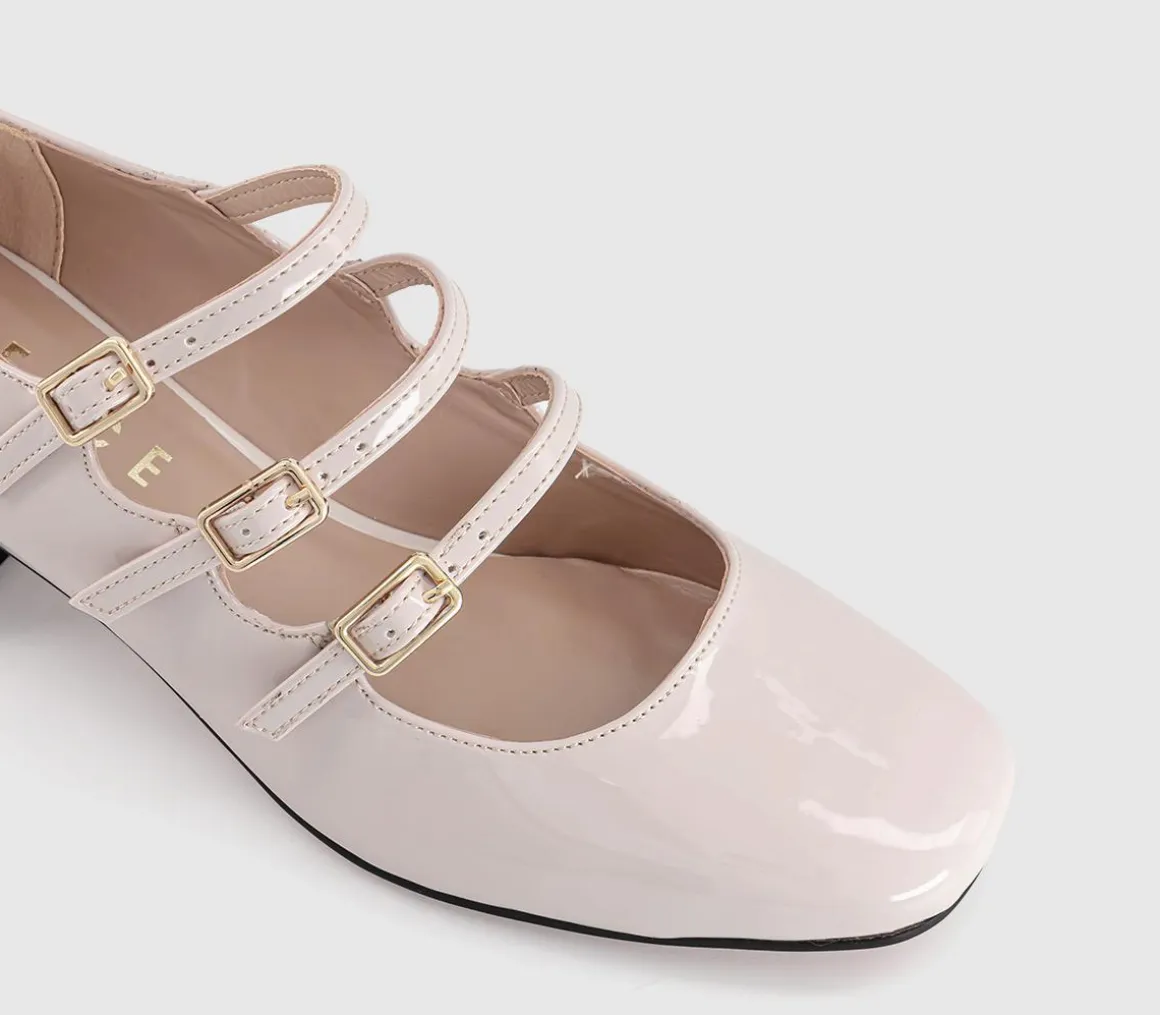 Marvellous Triple Stap Mary Jane Block Heels