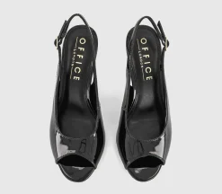 Mascara Slingback Peep Toe Heels