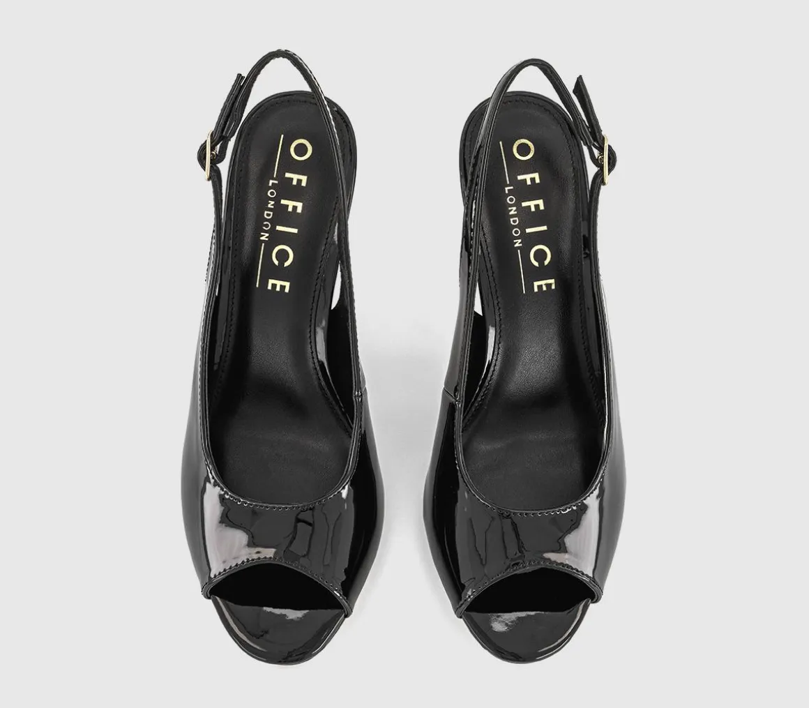 Mascara Slingback Peep Toe Heels