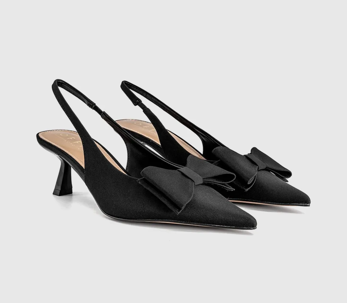 Molly Bow Detail Slingback Kitten Heels