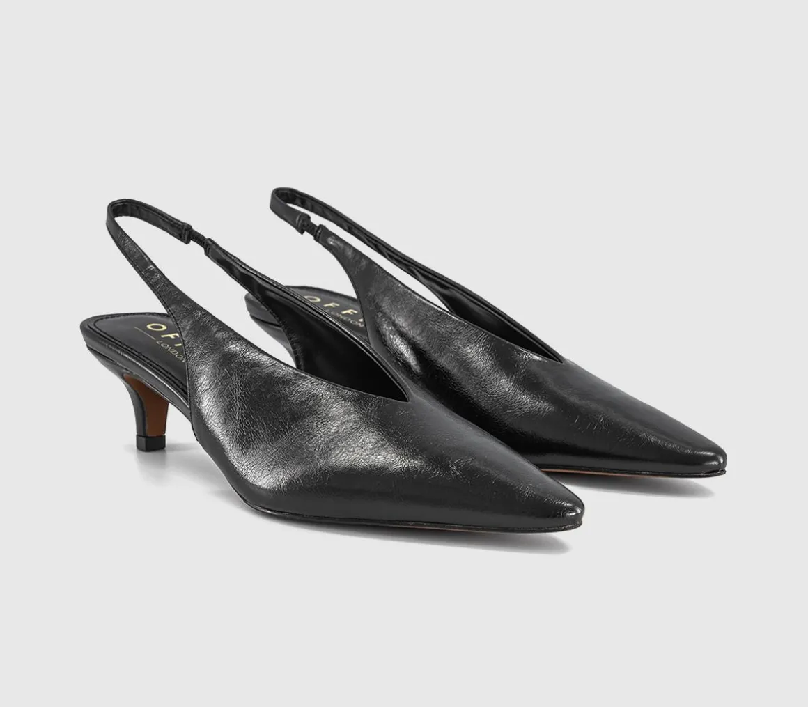 Monique High Vamp Slingback Kitten Heels Court