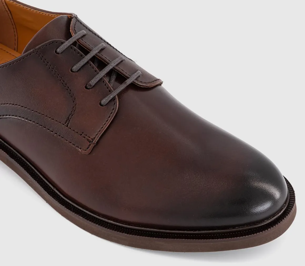Murray Plain Toe Stitch Detail Derby Shoes