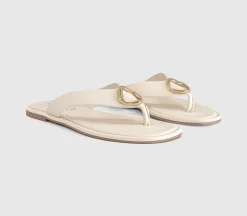 Saffron Metal Trim Detail Toepost Sandals