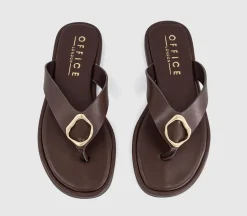 Saffron Metal Trim Detail Toepost Sandals