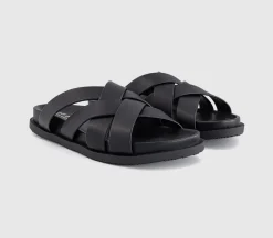 Saxon Cross Strap Footbed Sliders