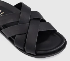 Saxon Cross Strap Footbed Sliders