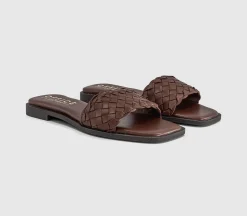Scottie Leather Weave Sliders