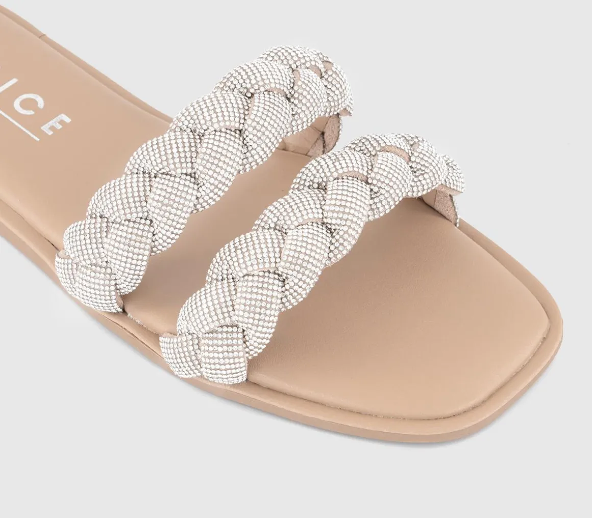 Secretly Embellished Plaited Double Band Slides