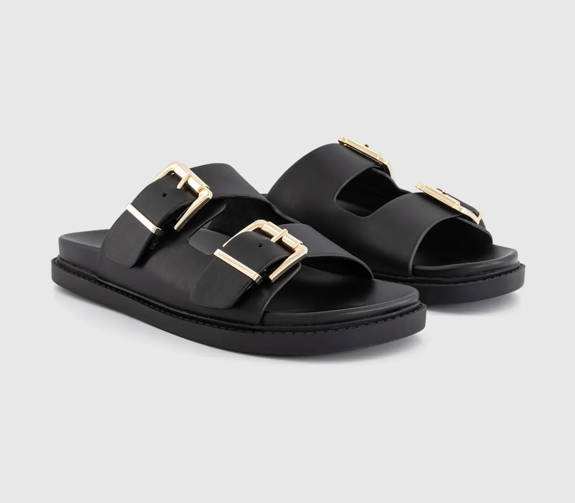 Shae Double Buckle Footbed Sliders