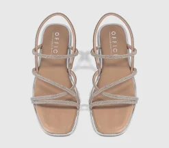 Shimmer Multi Strap Embellished Sandals