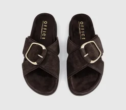 Sia Cross Over Buckle Footbed Sliders