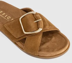 Sia Cross Over Buckle Footbed Sliders