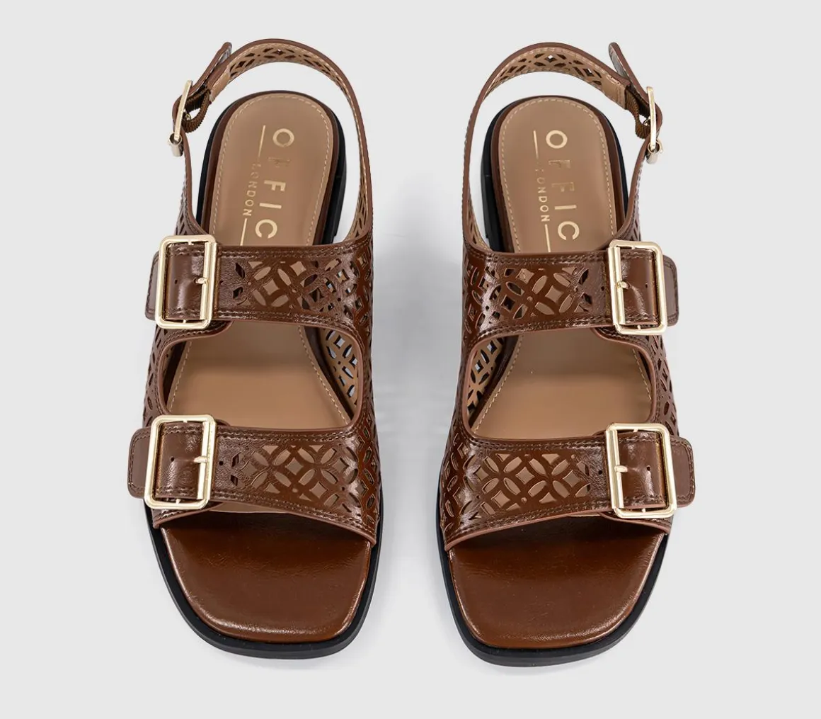 Sienna Laser Cut Buckle Detail Sandals