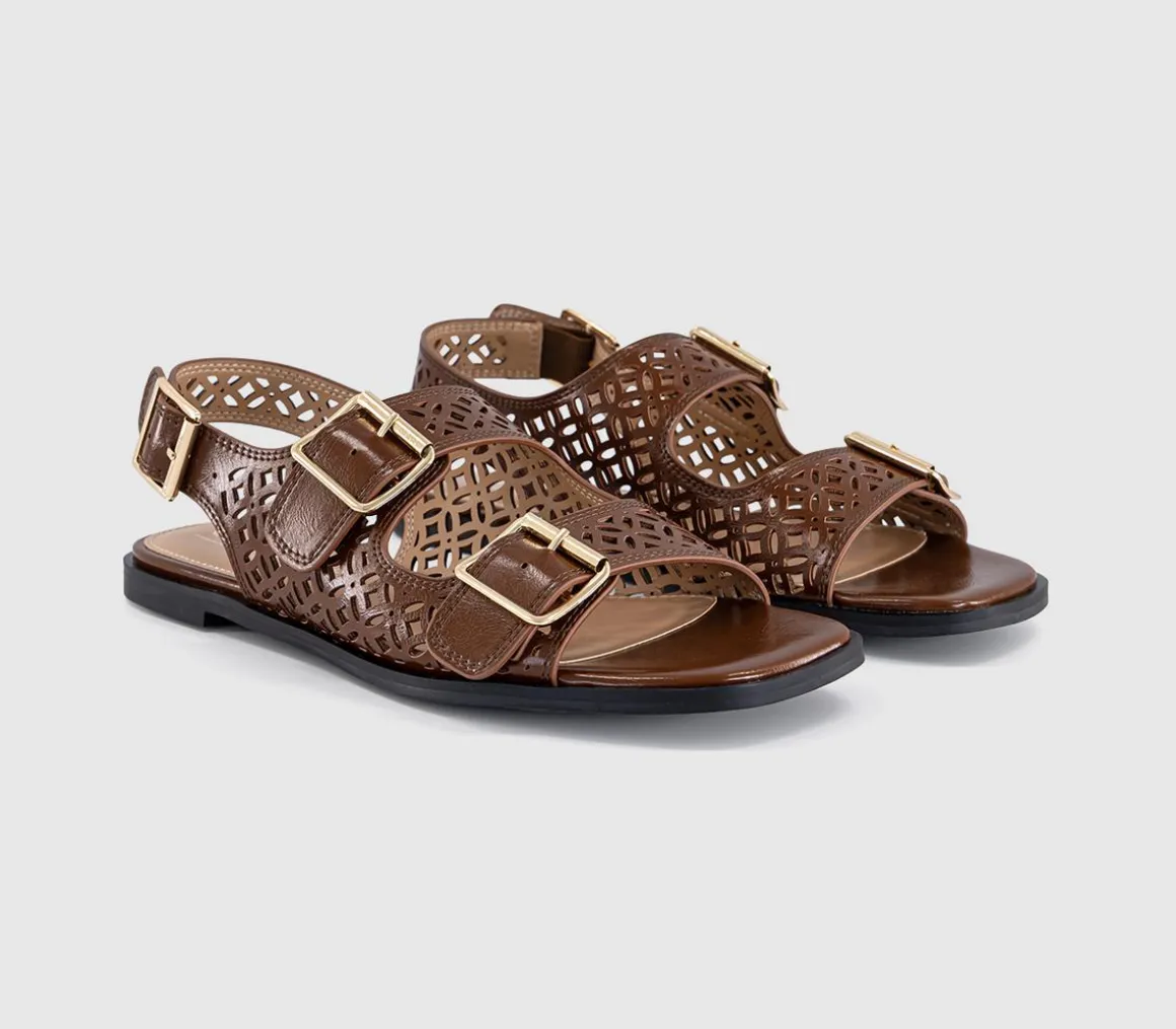 Sienna Laser Cut Buckle Detail Sandals