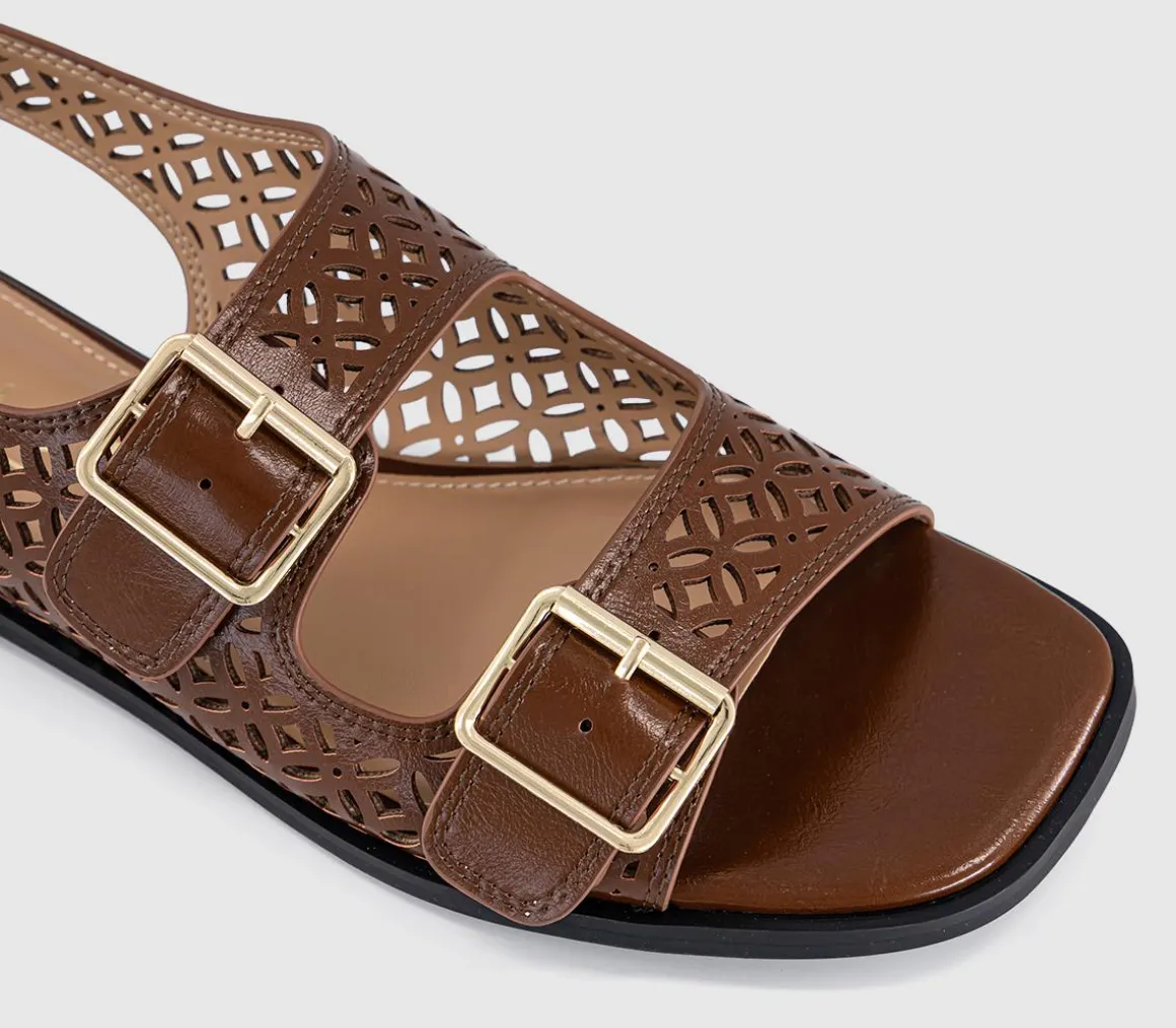 Sienna Laser Cut Buckle Detail Sandals