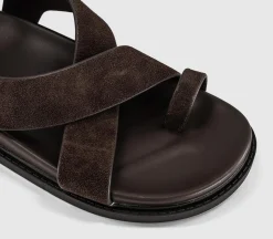 Simone Toe Loop Ankle Strap Footbed Sandals