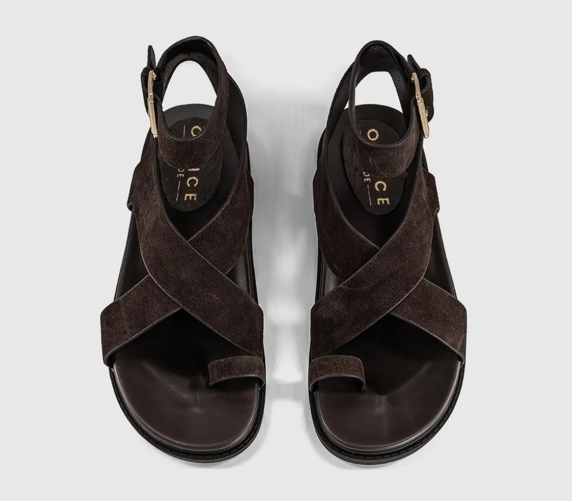 Simone Toe Loop Ankle Strap Footbed Sandals