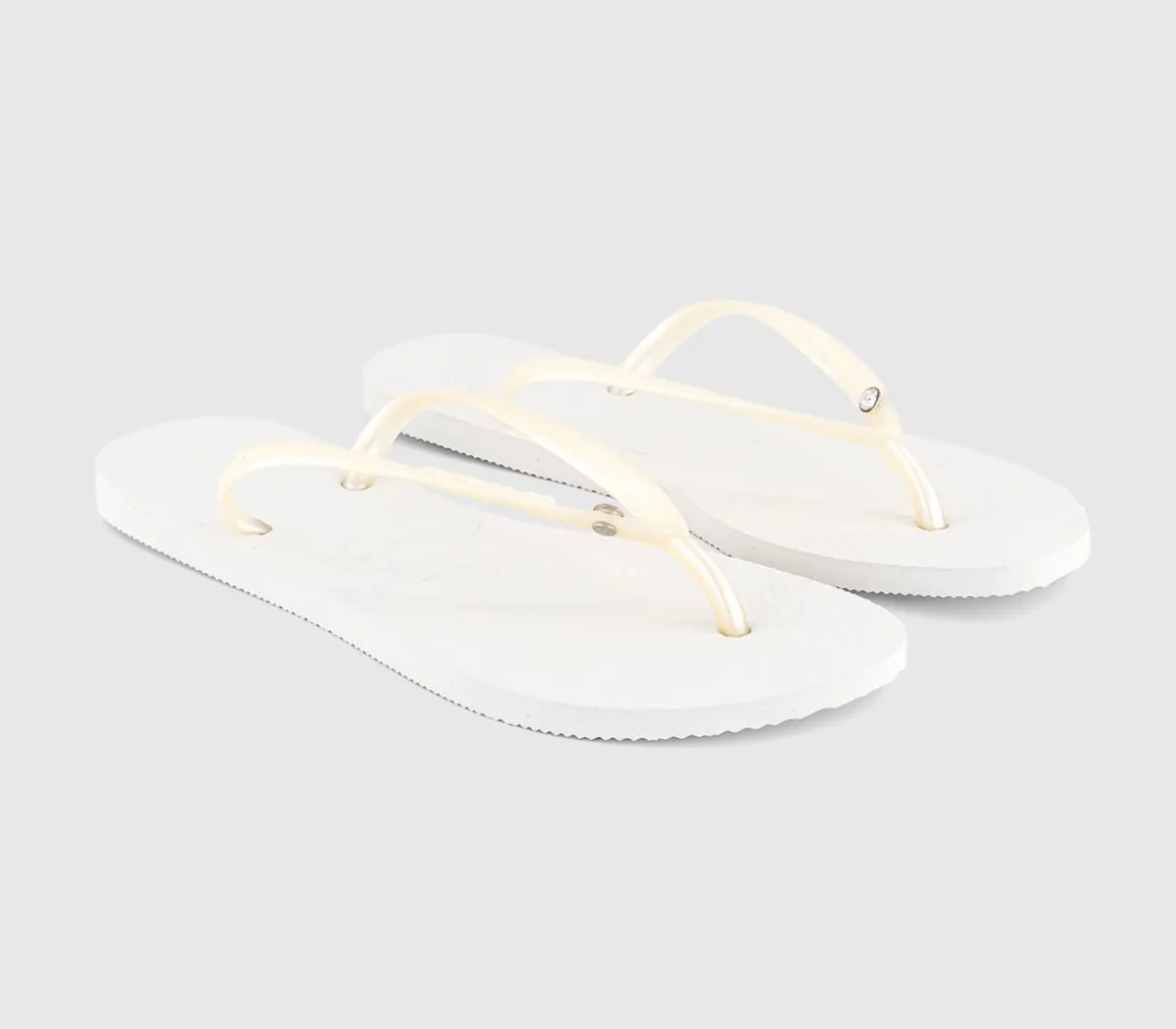 Slim Crystal Flip Flops