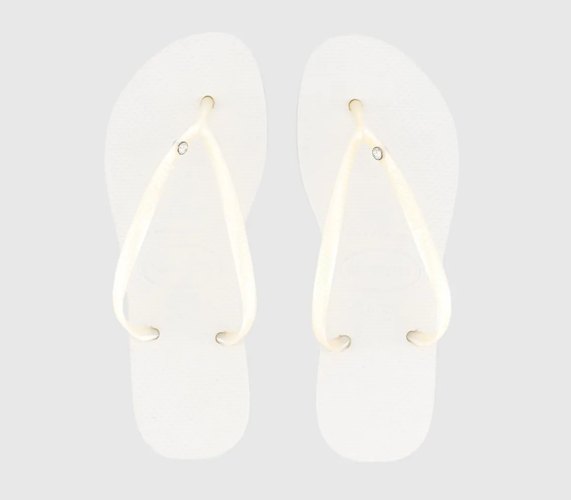 Slim Crystal Flip Flops
