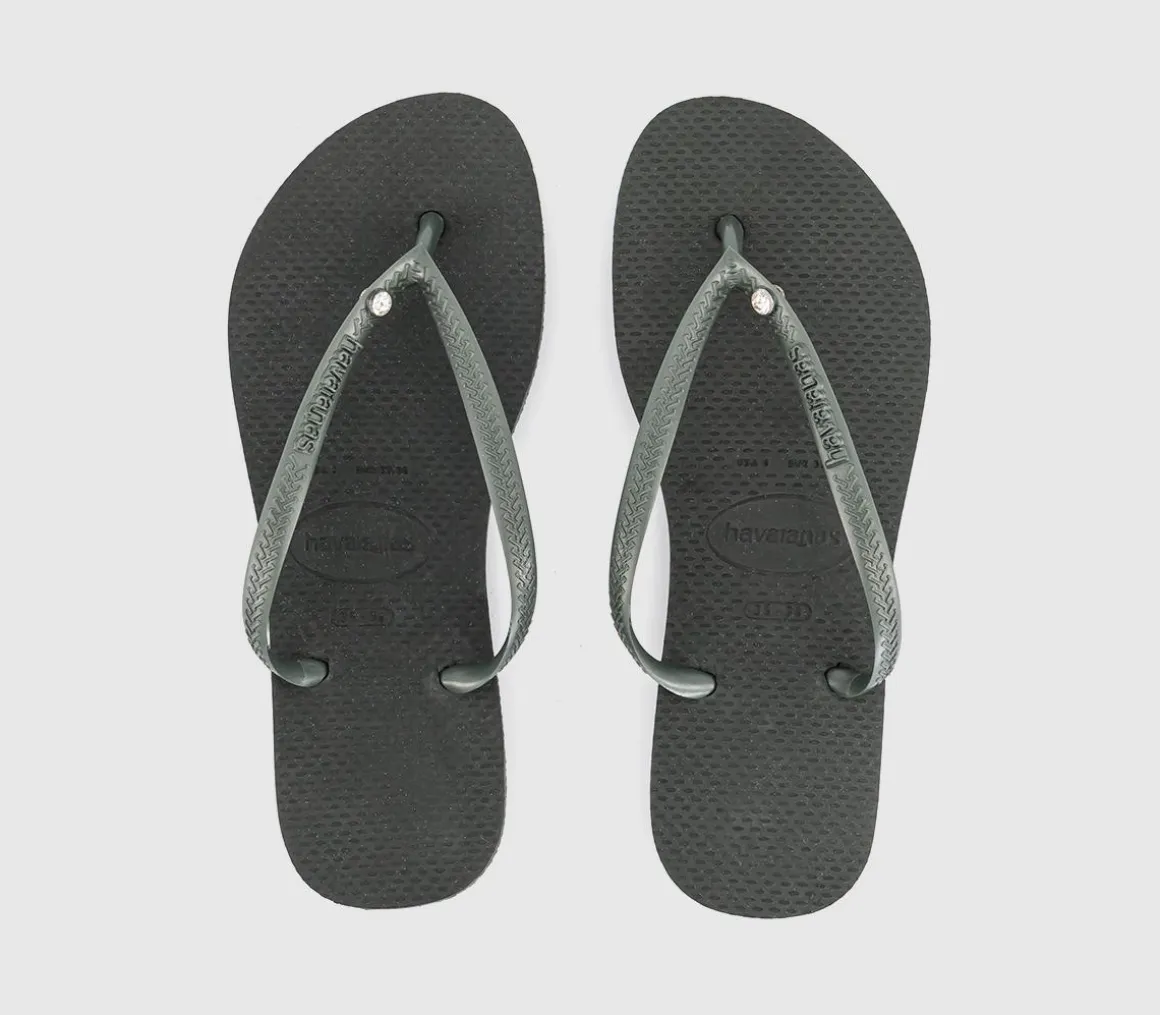 Slim Crystal Flip Flops