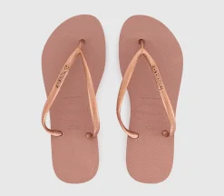 Slim Logo Metallic Flip Flops