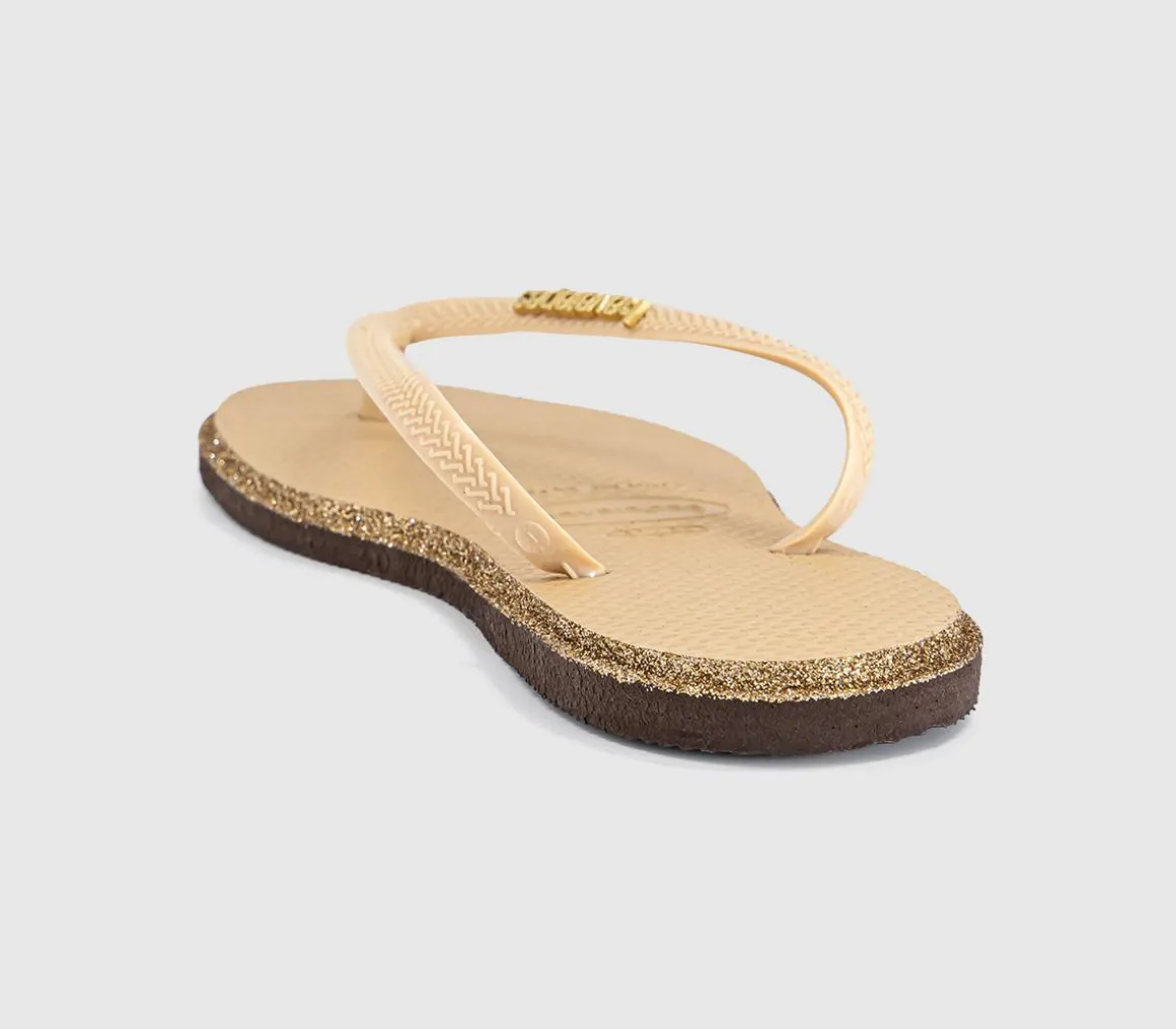 Slim Point Glitter Flip Flops