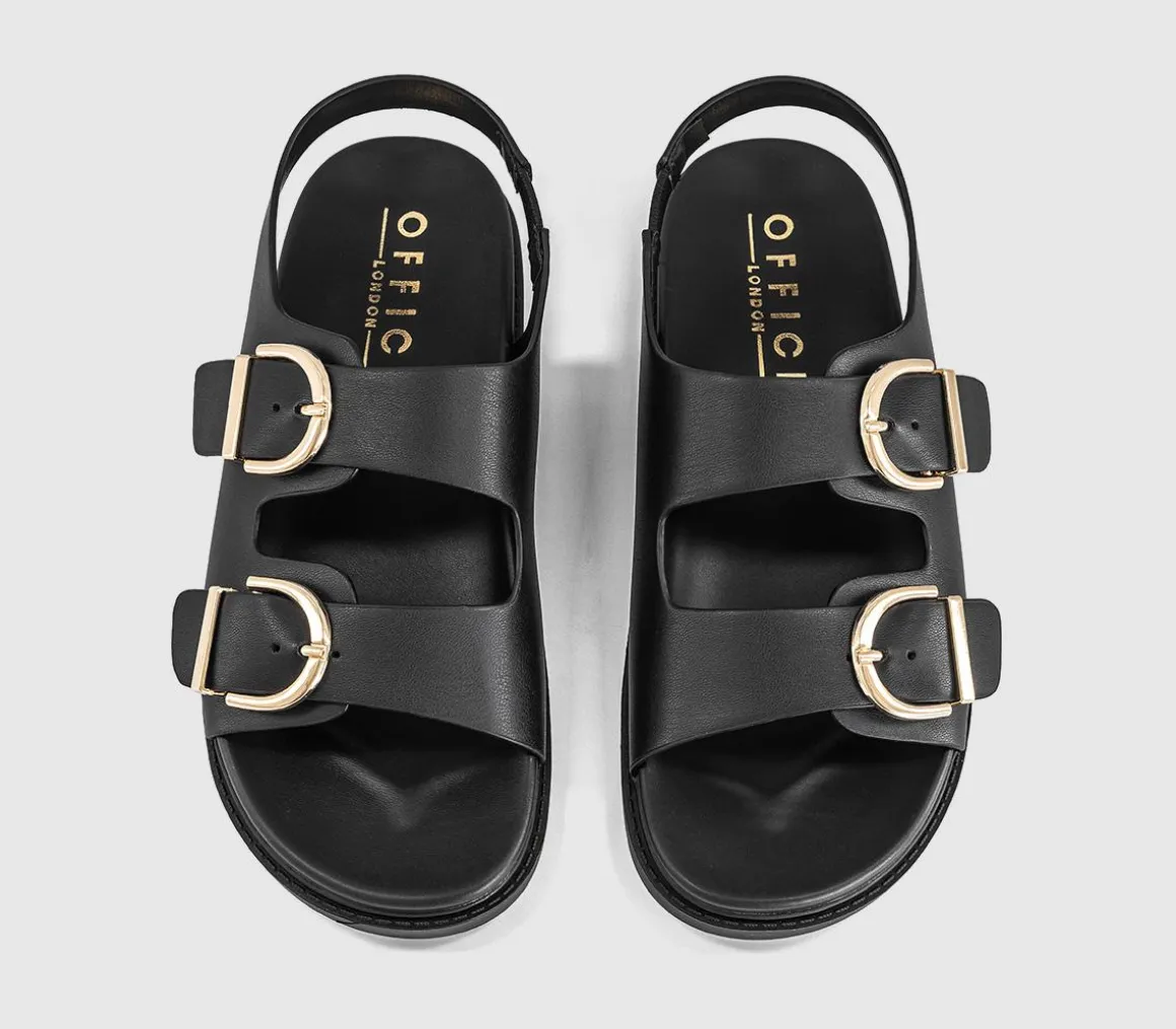 Sophie Double Buckle Strap Slingback Footbed Sandals