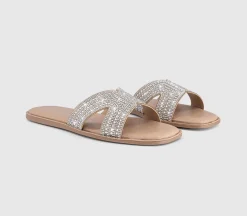 Sparkle Embellished Slide Sandals